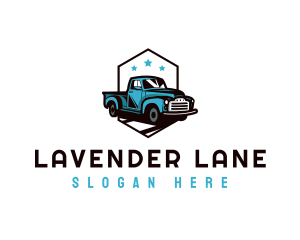 Retro Pickup Truck logo design