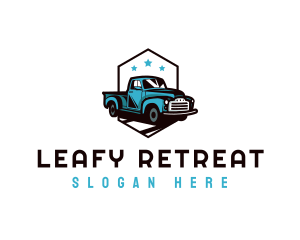 Retro Pickup Truck logo design