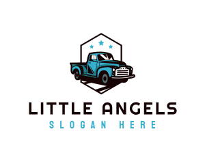 Retro Pickup Truck logo design