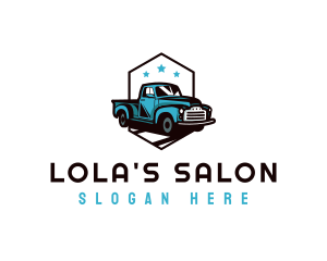 Retro Pickup Truck logo design