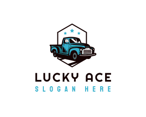 Retro Pickup Truck logo design