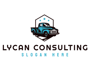 Retro Pickup Truck logo design