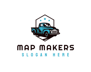 Retro Pickup Truck logo design