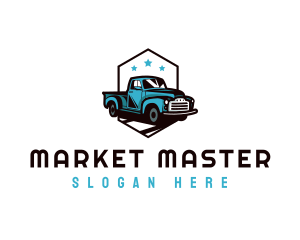 Retro Pickup Truck logo design