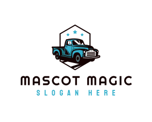 Retro Pickup Truck logo design