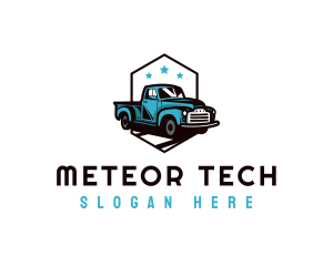 Retro Pickup Truck logo design