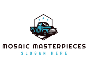 Retro Pickup Truck logo design