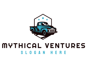 Retro Pickup Truck logo design