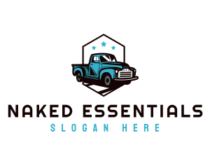 Retro Pickup Truck logo design