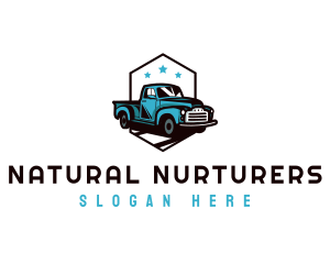 Retro Pickup Truck logo design