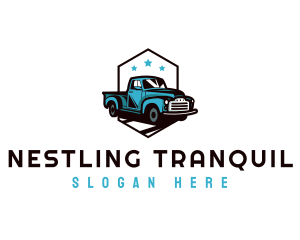 Retro Pickup Truck logo design