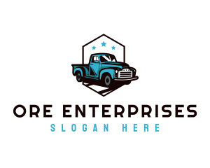 Retro Pickup Truck logo design