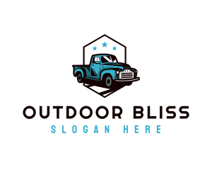 Retro Pickup Truck logo design