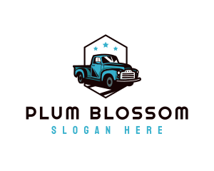 Retro Pickup Truck logo design