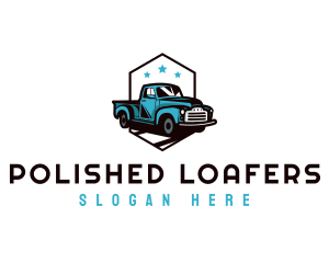 Retro Pickup Truck logo design