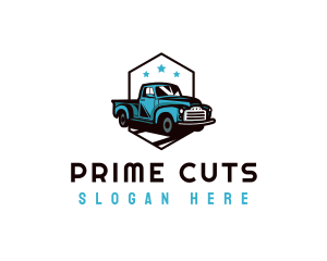 Retro Pickup Truck logo design