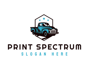 Retro Pickup Truck logo design