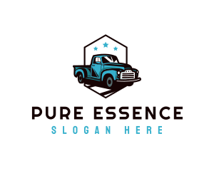 Retro Pickup Truck logo design