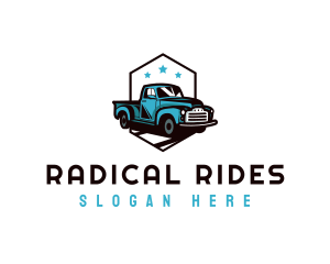 Retro Pickup Truck logo design