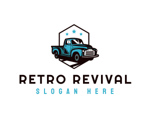 Retro Pickup Truck logo design