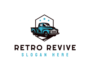 Retro Pickup Truck logo design