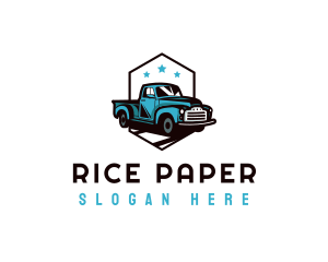 Retro Pickup Truck logo design