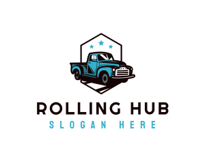 Retro Pickup Truck logo design