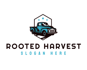 Retro Pickup Truck logo design