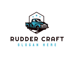 Retro Pickup Truck logo design