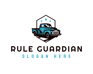 Retro Pickup Truck logo design