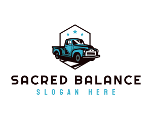 Retro Pickup Truck logo design