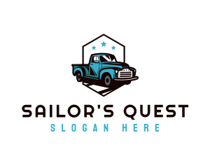 Retro Pickup Truck logo design