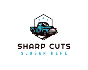 Retro Pickup Truck logo design