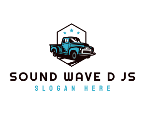 Retro Pickup Truck logo design