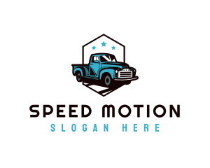 Retro Pickup Truck logo design