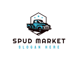 Retro Pickup Truck logo design