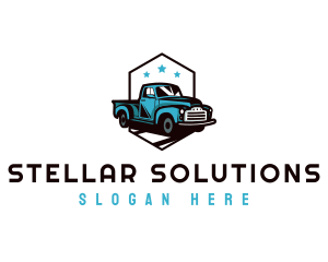 Retro Pickup Truck logo design