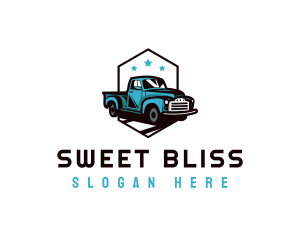 Retro Pickup Truck logo design