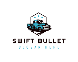 Retro Pickup Truck logo design