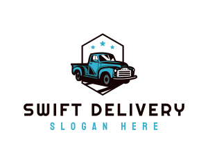 Retro Pickup Truck logo design