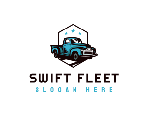 Retro Pickup Truck logo design