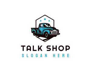 Retro Pickup Truck logo design