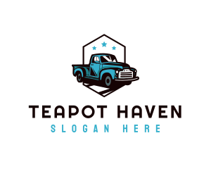 Retro Pickup Truck logo design