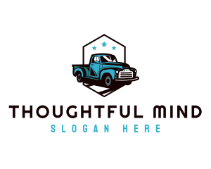 Retro Pickup Truck logo design