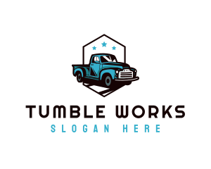 Retro Pickup Truck logo design