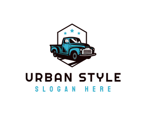 Retro Pickup Truck logo design