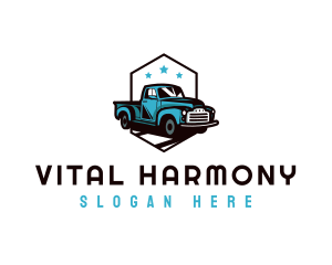 Retro Pickup Truck logo design