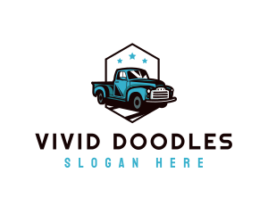 Retro Pickup Truck logo design