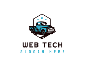 Retro Pickup Truck logo design