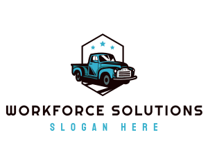 Retro Pickup Truck logo design